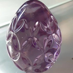 Waterford Crystal Amethyst Purple Egg Paperweight
